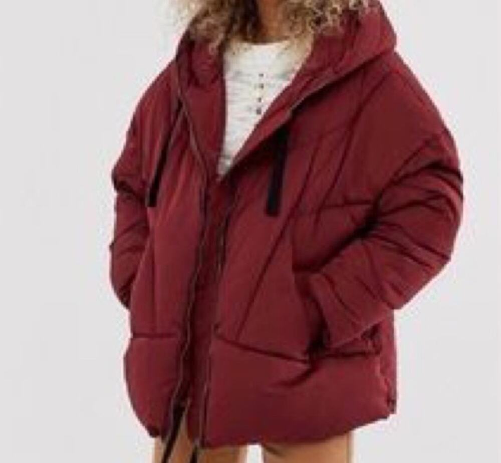 Free People Hailey Hooded Quilted Puffer Coat Jacket Oversized M